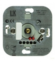 Механизм светорегулятора со световой индикацией, поворотный, нажимной, с предохранителем, W= 600 Вт; Vintage