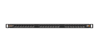 Коммутационная панель NIKOMAX 19", 0,5U, 24 порта, Кат.6 (Класс E), 250МГц, RJ45/8P8C, 110/KRONE, T568A/B, неэкранированная, с органайзером, черная - гарантия: 5 лет расширенная / 25 лет системная