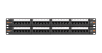 Коммутационная панель NIKOMAX 19", 2U, 48 портов, Кат.5e (Класс D), 100МГц, RJ45/8P8C, 110/KRONE, T568A/B, неэкранированная, с органайзерами, черная - гарантия: 5 лет расширенная / 25 лет системная