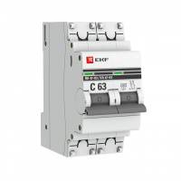 Автоматический выключатель 2P 50А (B) 6кА ВА 47-63 EKF PROxima mcb4763-6-2-50B-pro