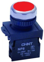 Кнопка управления NP8-01BN/4 без подсветки красная 1НЗ IP65 (R)(CHINT)