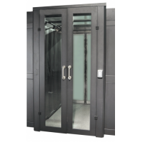 Распашные двери коридора 1200 мм для шкафов LANMASTER DCS 48U, стекло,  key-card замок