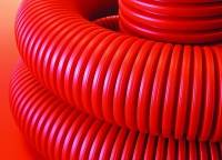Труба гибкая двустенная для кабельной канализации д.200мм, цвет красный, в бухте 35м., без протяжки