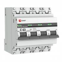 Автоматический выключатель 4P 3А (C) 4,5kA ВА 47-63 EKF PROxima