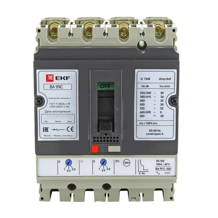 Выключатель автоматический ВА-99C (Compact NS) 160/125А 3P+N 36кА EKF PROxima