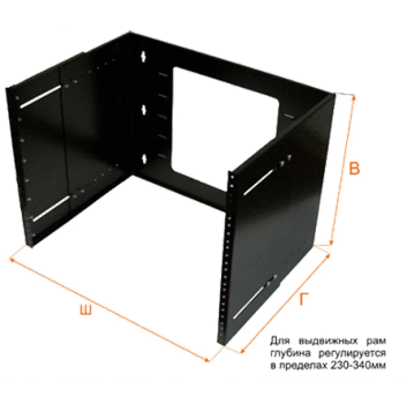 Рама настенная 19", поворотная, 2U